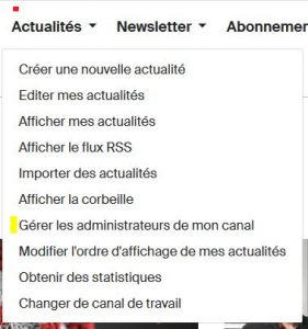 Ajouter un admin canal actu
