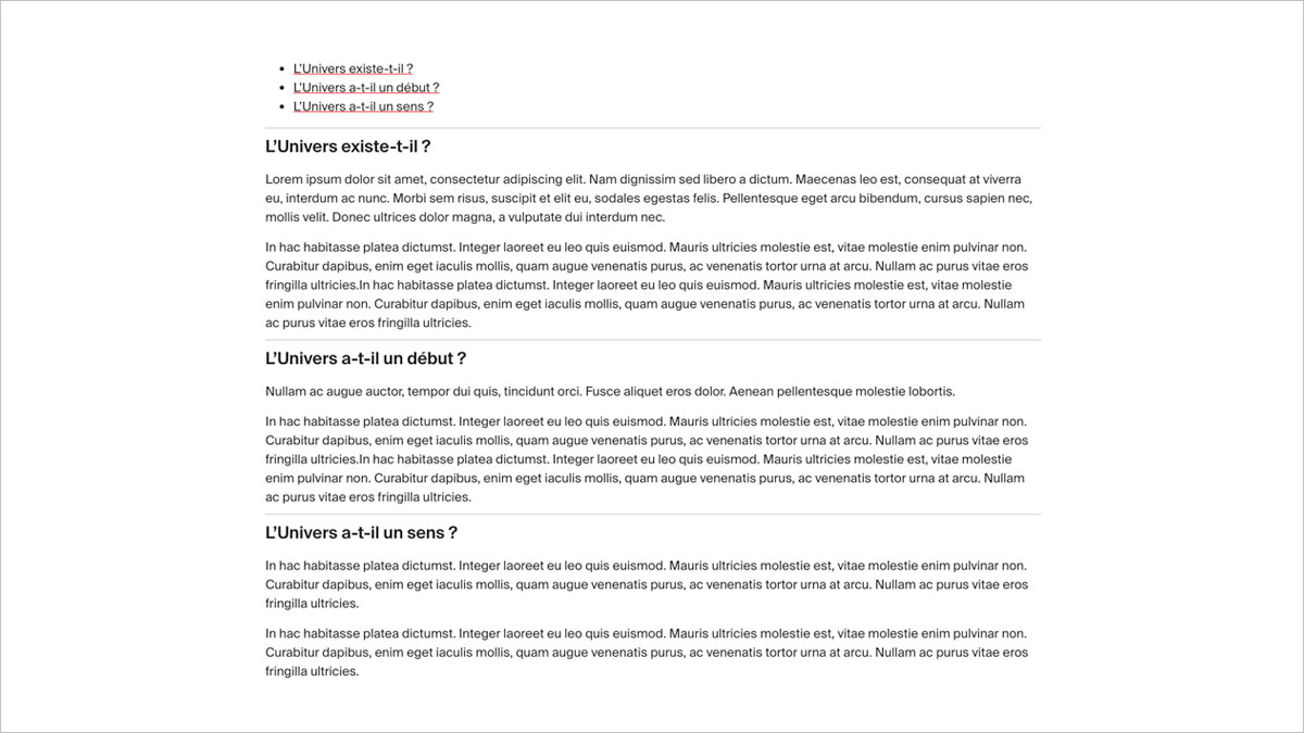 Exemple de bloc FAQ
