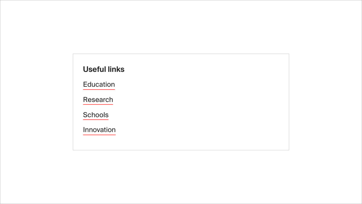 Exemple de bloc Links group