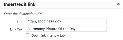 Add a link to a website