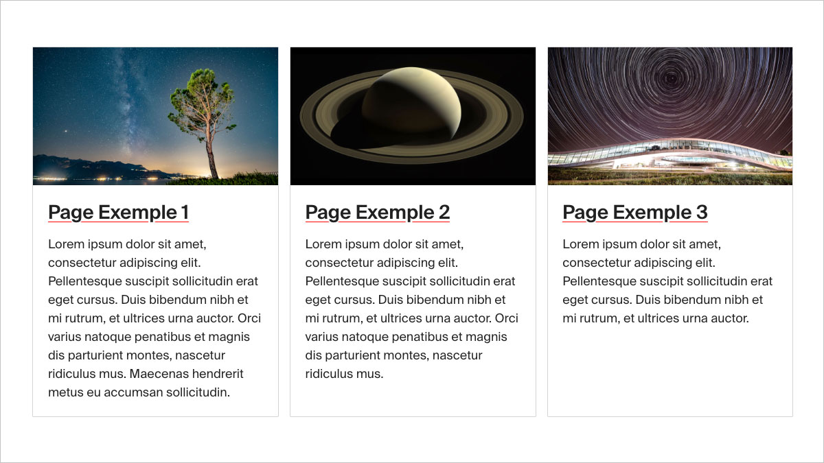 Exemple de bloc Page teaser