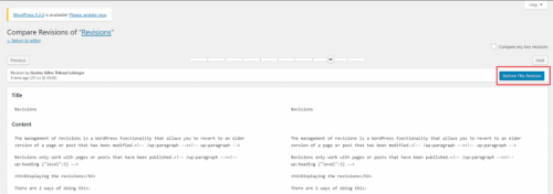Comparison of revisions