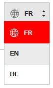 Bouton de sélection des langues sur actu.epfl.ch