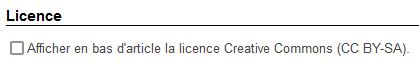 Afficher la mention de la licence Creative Common