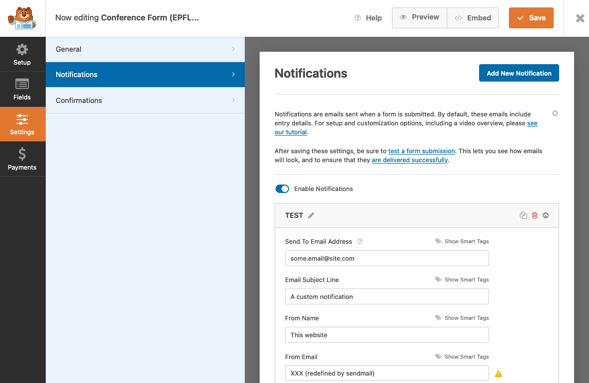 Manage Notifications