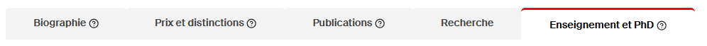 Onglet enseignement sur profil people